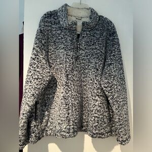 Women’s 2X 20-22W Blue Speckled Sherpa Pull Over